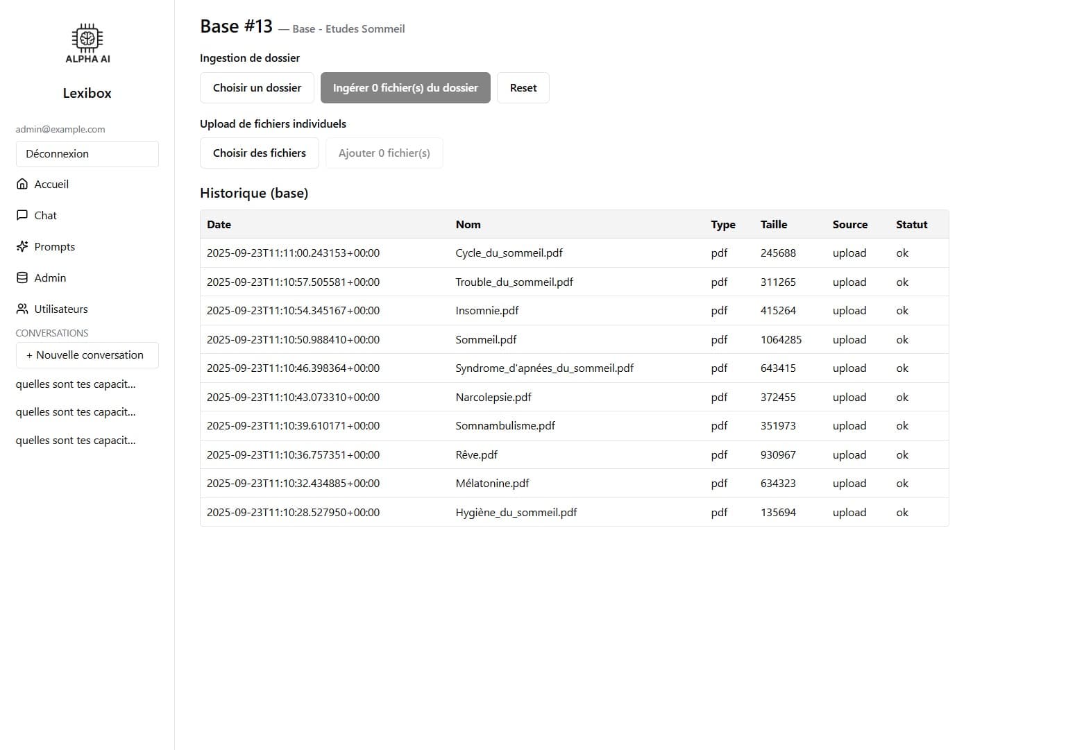 Gestion des documents dans Lexibox